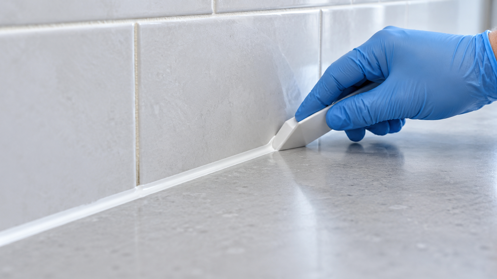 Illustration of a clean sealant joint being finished
